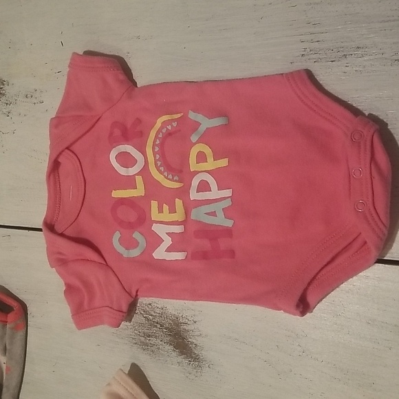 Child of Mine Baby Girl Sleeper Other brand Onesies 3-6M *Bundle * - Picture 4 of 5